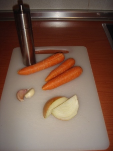 zanahoria ajo y cebolla